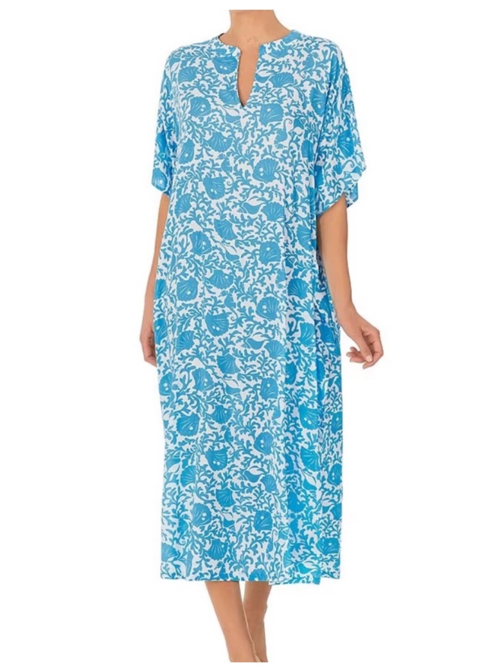 kate spade Blue & White Sea shells resort wear caftan size XS/S